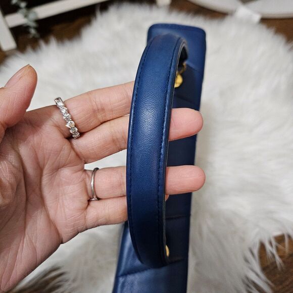 Vintage Tiffany & Co. 2-Way Suede Blue Genuine Leather Crossbody Handbag Bag - Picture 9 of 11